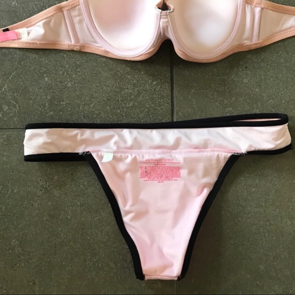 💕Like new VS colorblock neon pink bikini bottoms - Picture 4 of 5